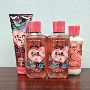 Bath & Body Works VELVET SUGAR 4 Piece Body Care Gift Set